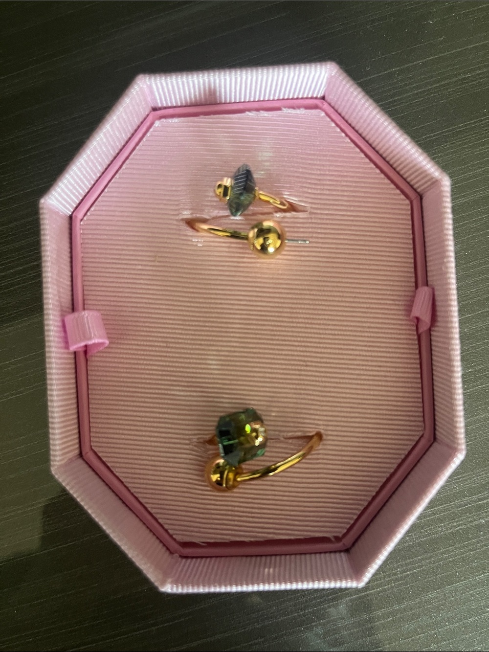 Swarovski Gold-Tone Earrings with Green Crystal Accents